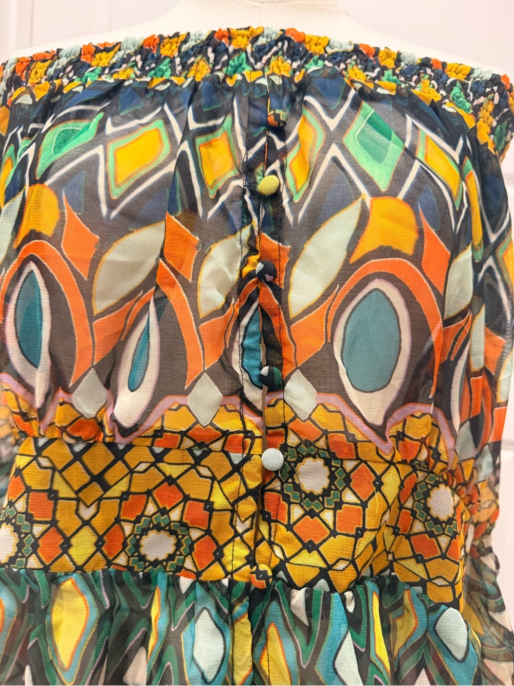 🔥Ashley Stewart Multicolor Off-Shoulder Boho Jumpsuit NWT RARE FIND!!! - Picture 6 of 8